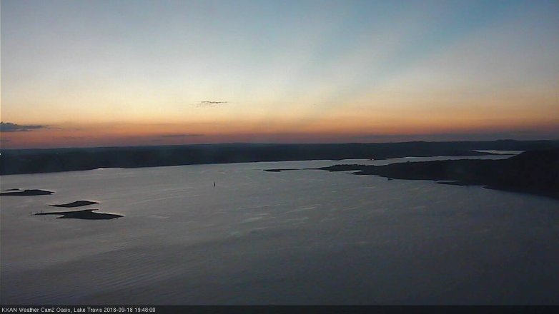 Lake Travis webcam, September 18, 2018 6:50 PM CT