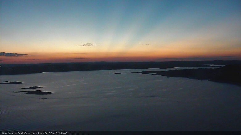Lake Travis webcam, September 18, 2018 6:55 PM CT