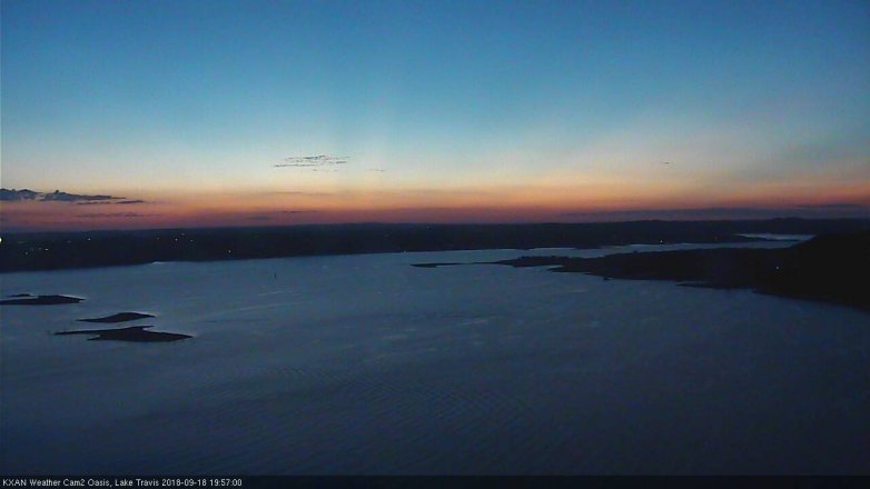 Lake Travis webcam, September 18, 2018 7:00 PM CT