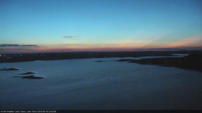 Lake Travis webcam, September 18, 2018 7:05 PM CT