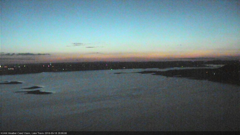 Lake Travis webcam, September 18, 2018 7:10 PM CT