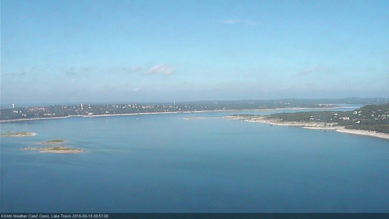 Lake Travis webcam, September 19, 2018 9:00 AM CT