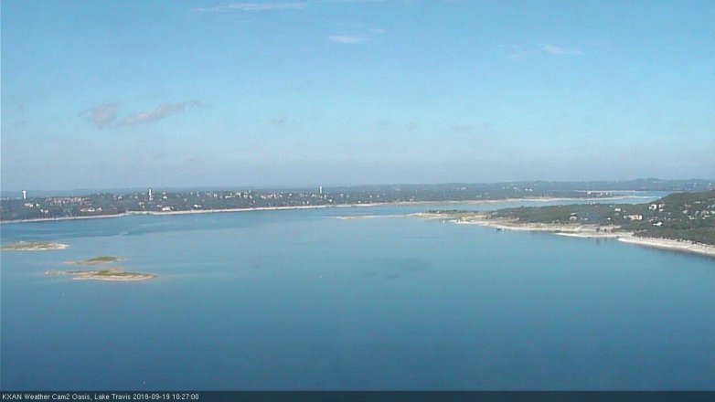 Lake Travis webcam, September 19, 2018 9:30 AM CT