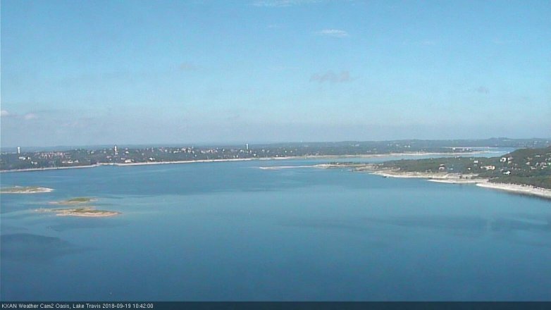 Lake Travis webcam, September 19, 2018 9:45 AM CT