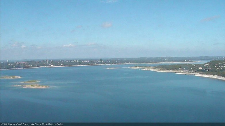 Lake Travis webcam, September 19, 2018 10:00 AM CT