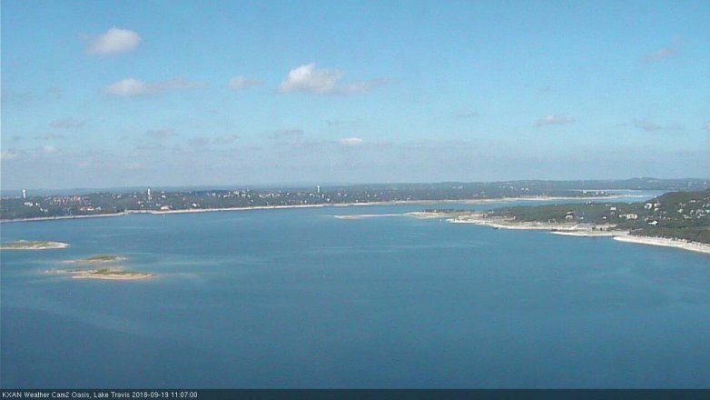 Lake Travis webcam, September 19, 2018 10:10 AM CT