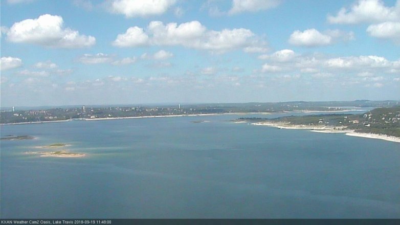 Lake Travis webcam, September 19, 2018 10:50 AM CT