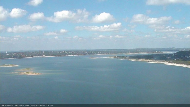 Lake Travis webcam, September 19, 2018 10:55 AM CT