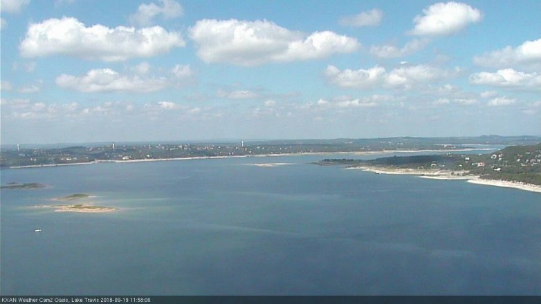 Lake Travis webcam, September 19, 2018 11:00 AM CT