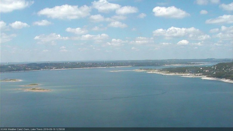 Lake Travis webcam, September 19, 2018 12:00 PM CT
