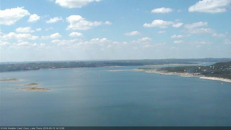 Lake Travis webcam, September 19, 2018 1:15 PM CT
