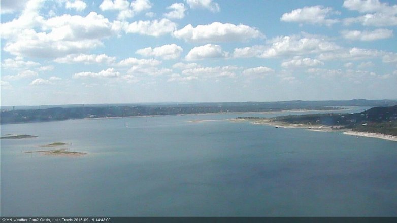 Lake Travis webcam, September 19, 2018 1:45 PM CT