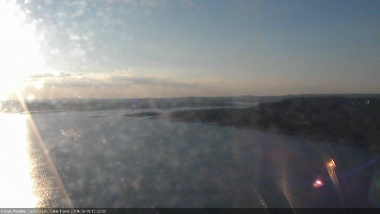Lake Travis webcam, September 19, 2018 5:55 PM CT