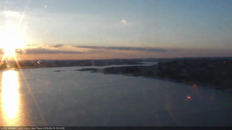 Lake Travis webcam, September 19, 2018 6:15 PM CT
