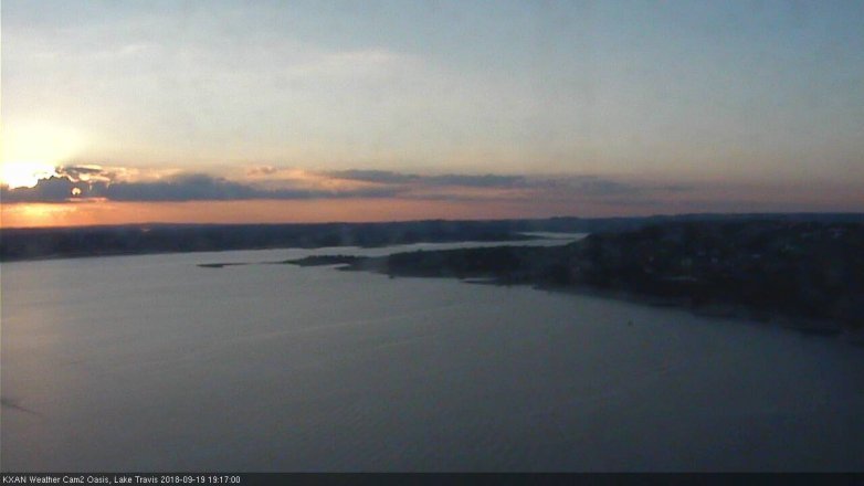 Lake Travis webcam, September 19, 2018 6:20 PM CT