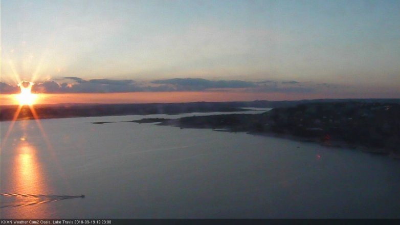 Lake Travis webcam, September 19, 2018 6:25 PM CT