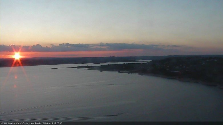 Lake Travis webcam, September 19, 2018 6:30 PM CT