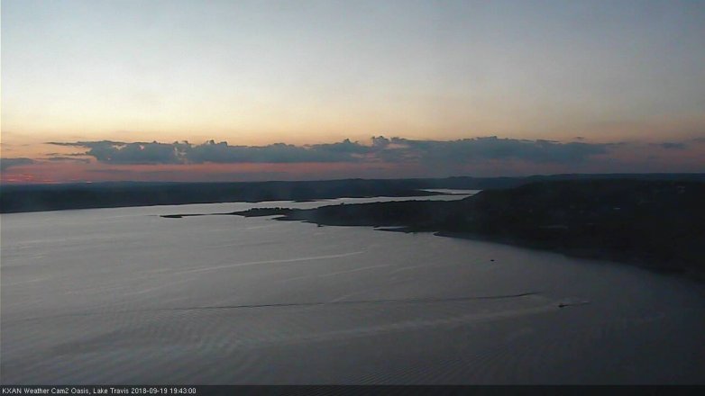 Lake Travis webcam, September 19, 2018 6:45 PM CT