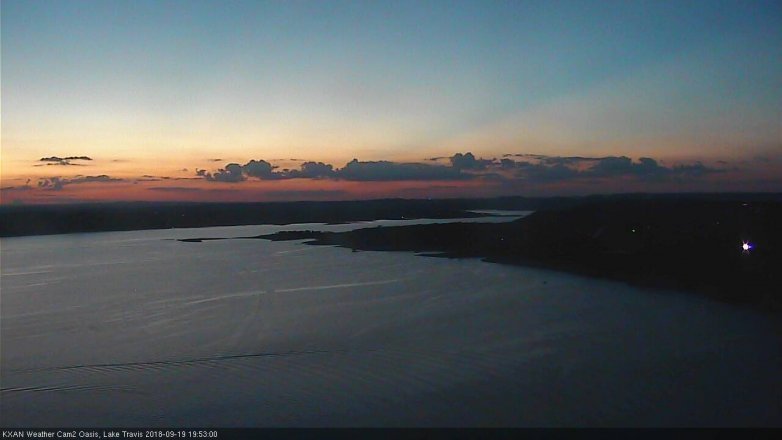 Lake Travis webcam, September 19, 2018 6:55 PM CT