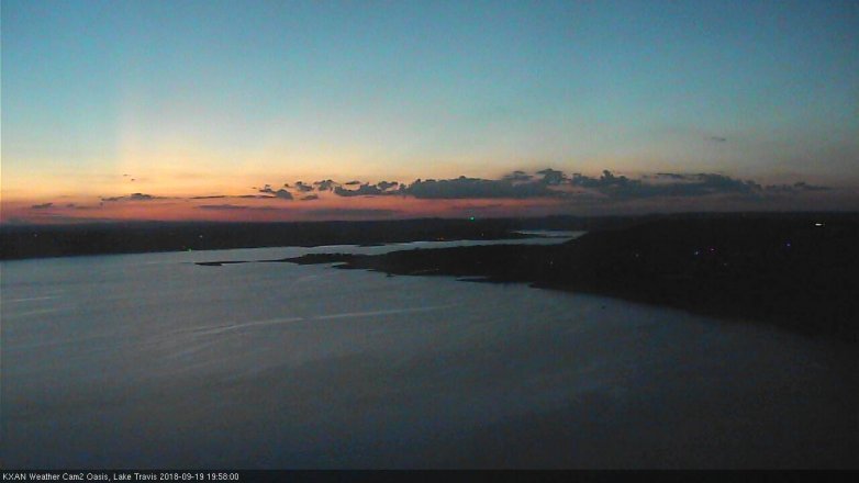 Lake Travis webcam, September 19, 2018 7:00 PM CT
