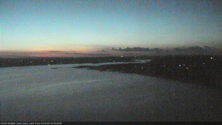 Lake Travis webcam, September 19, 2018 7:10 PM CT