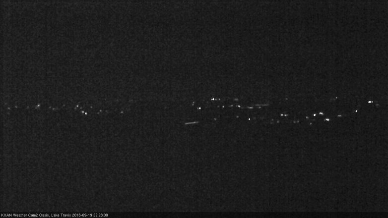 Lake Travis webcam, September 19, 2018 9:30 PM CT