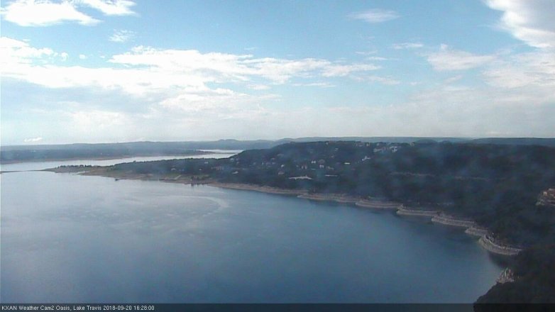 Lake Travis webcam, September 20, 2018 3:30 PM CT