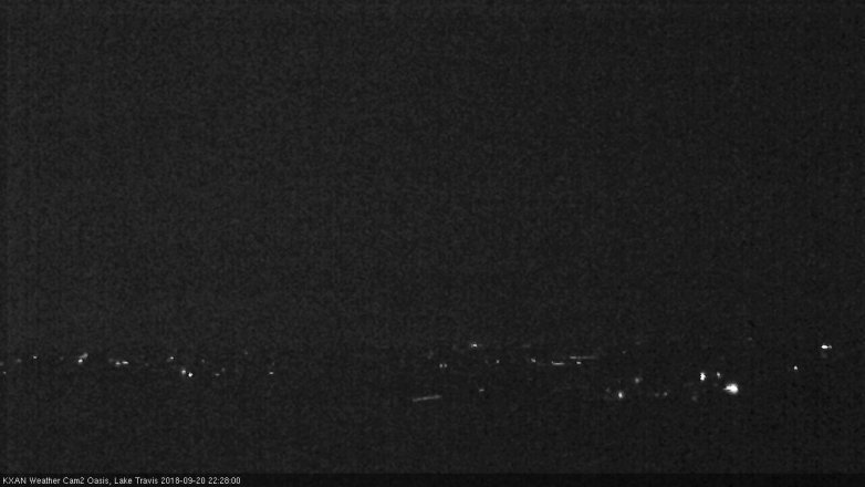 Lake Travis webcam, September 20, 2018 9:30 PM CT