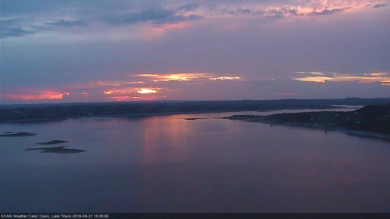 Lake Travis webcam, September 21, 2018 6:40 PM CT