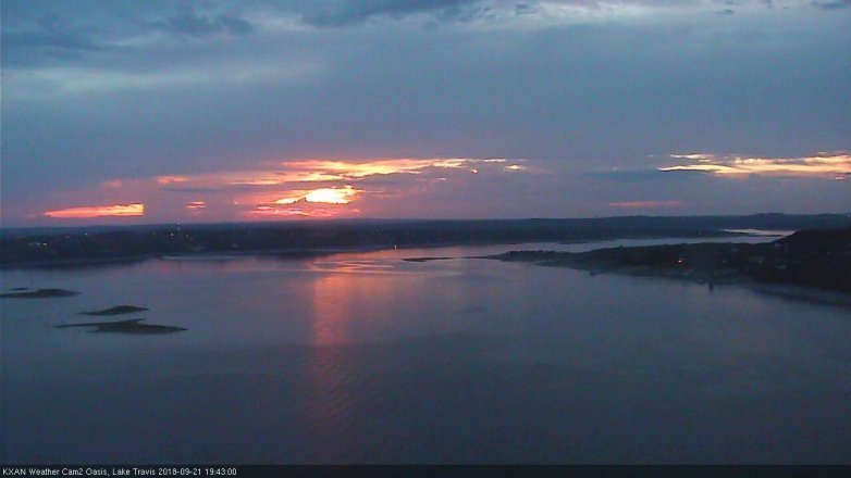 Lake Travis webcam, September 21, 2018 6:45 PM CT