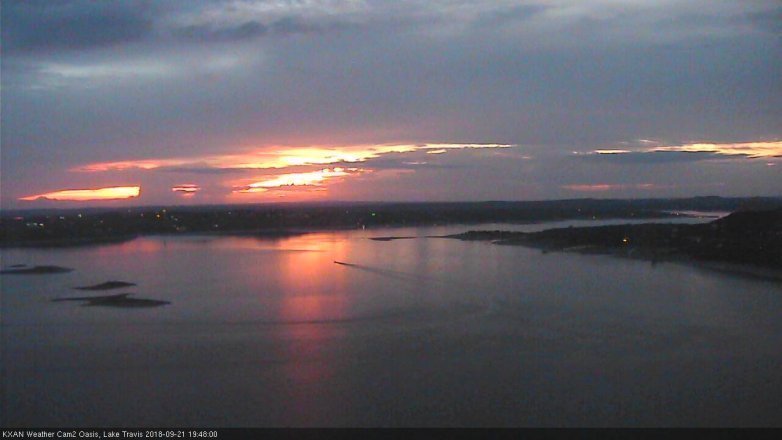 Lake Travis webcam, September 21, 2018 6:50 PM CT