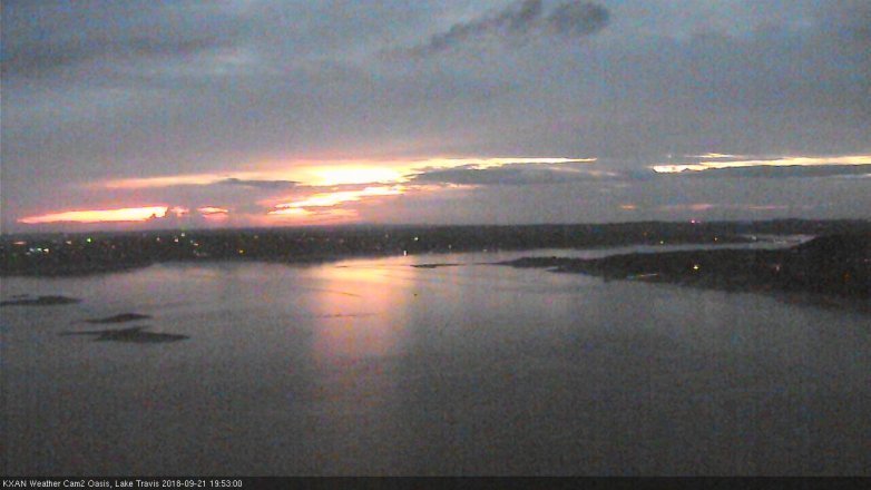 Lake Travis webcam, September 21, 2018 6:55 PM CT