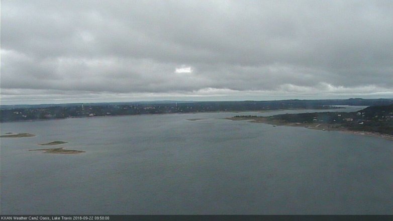 Lake Travis webcam, September 22, 2018 9:00 AM CT