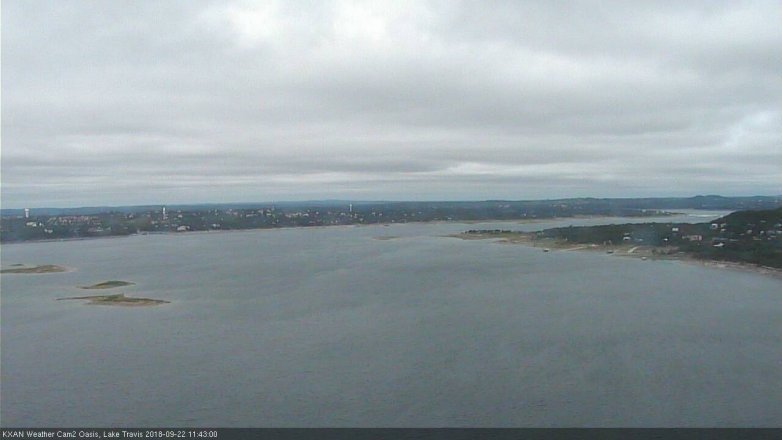 Lake Travis webcam, September 22, 2018 10:45 AM CT