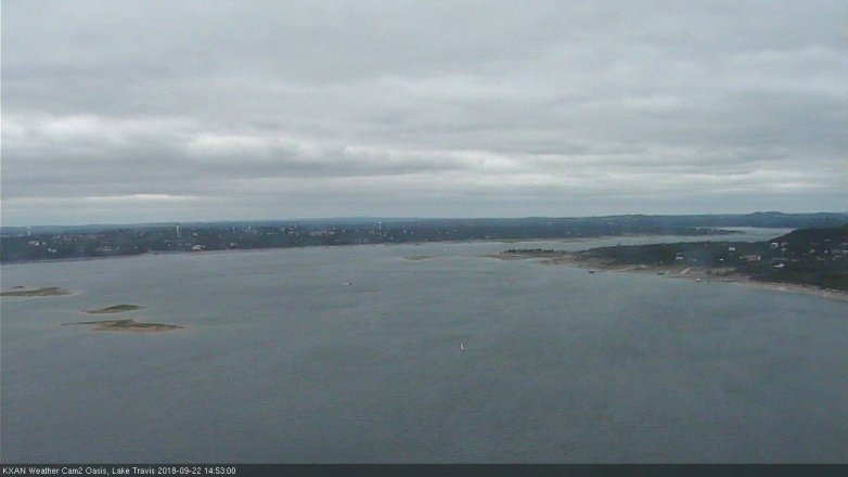 Lake Travis webcam, September 22, 2018 1:55 PM CT