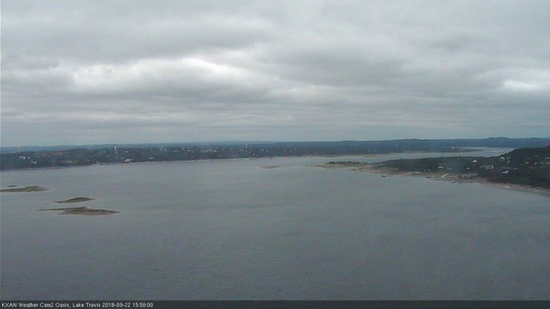 Lake Travis webcam, September 22, 2018 3:00 PM CT
