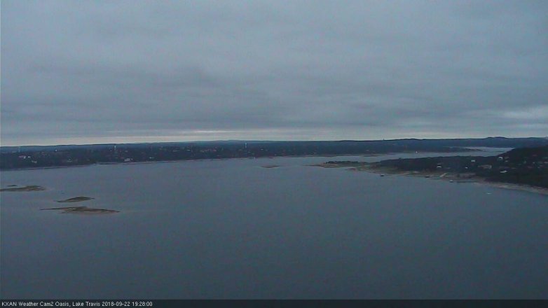Lake Travis webcam, September 22, 2018 6:30 PM CT