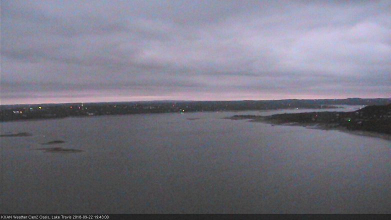 Lake Travis webcam, September 22, 2018 6:45 PM CT