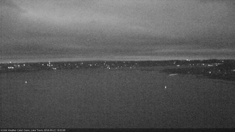 Lake Travis webcam, September 22, 2018 6:55 PM CT