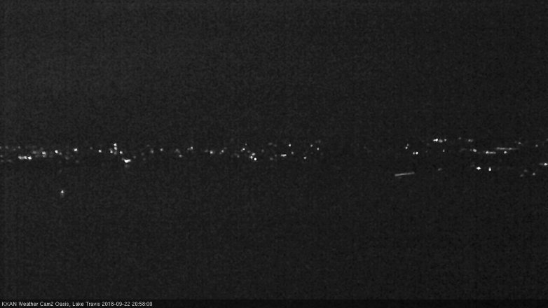 Lake Travis webcam, September 22, 2018 8:00 PM CT