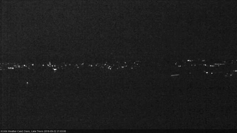 Lake Travis webcam, September 22, 2018 8:05 PM CT