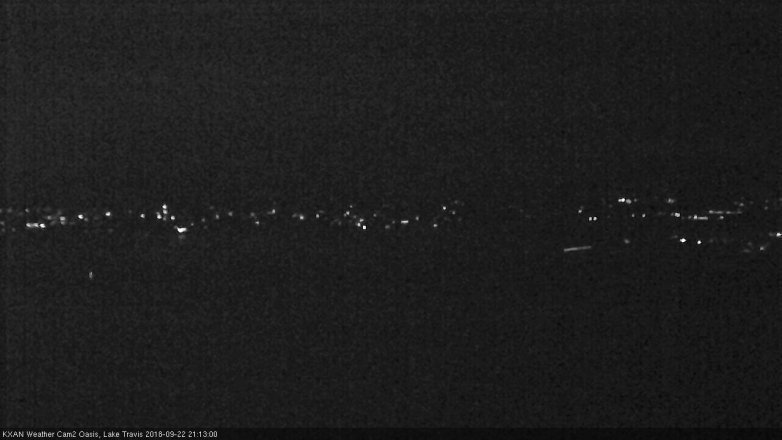 Lake Travis webcam, September 22, 2018 8:15 PM CT