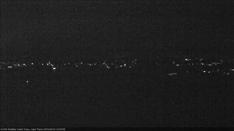 Lake Travis webcam, September 22, 2018 9:05 PM CT