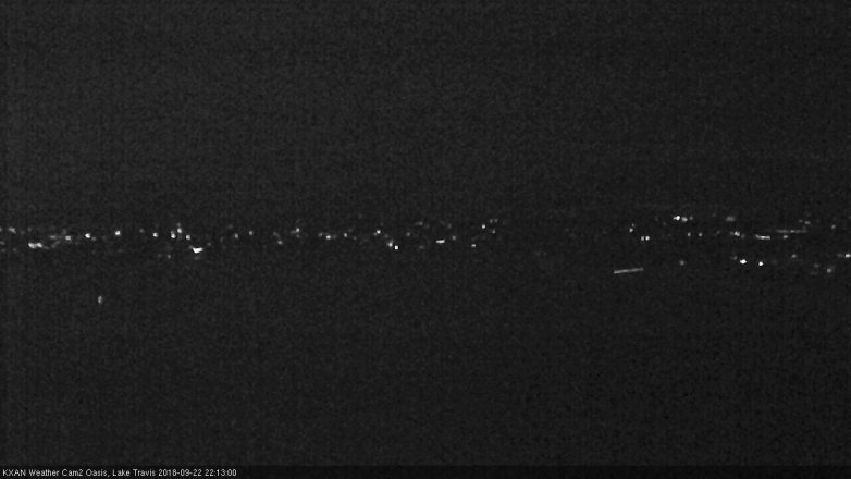 Lake Travis webcam, September 22, 2018 9:15 PM CT