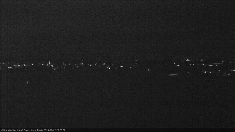 Lake Travis webcam, September 22, 2018 9:30 PM CT