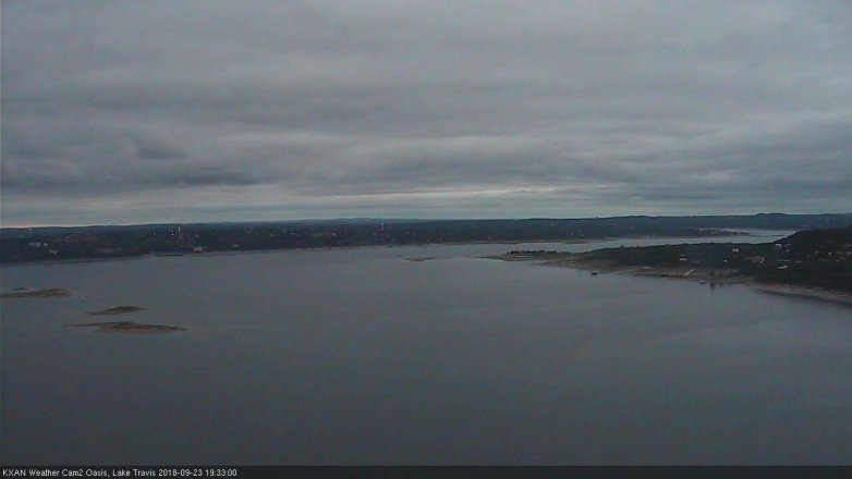 Lake Travis webcam, September 23, 2018 6:35 PM CT
