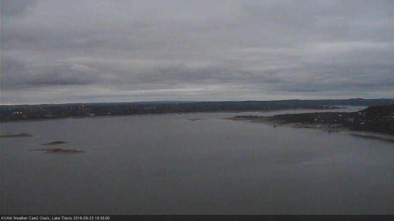 Lake Travis webcam, September 23, 2018 6:40 PM CT