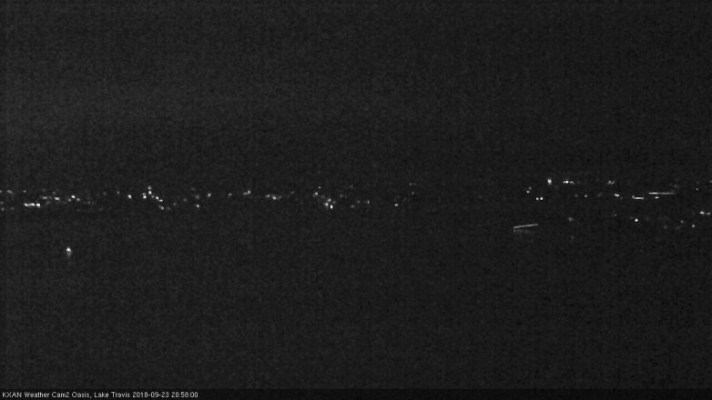 Lake Travis webcam, September 23, 2018 8:00 PM CT