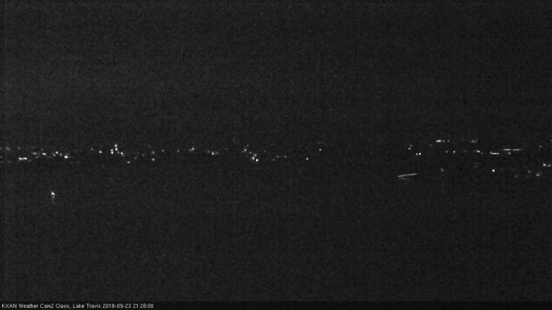 Lake Travis webcam, September 23, 2018 8:30 PM CT