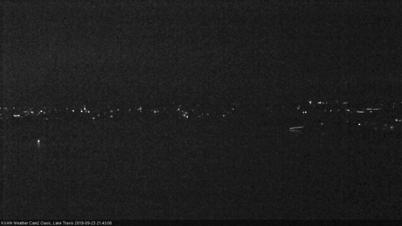 Lake Travis webcam, September 23, 2018 8:45 PM CT